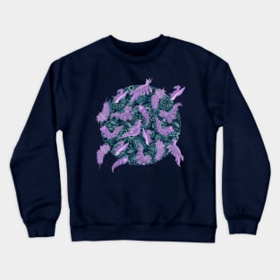 Ernst Haeckel Lilac Nudibranch  on Cerulean Sea Squirts Crewneck Sweatshirt